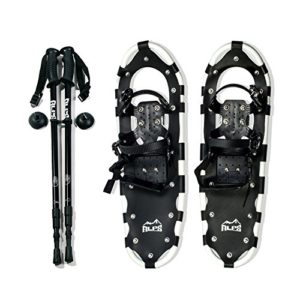ALPS Adult All Terrian Snowshoes + Pair Anti-Shock Adjustable Snowshoeing Pole + Free Carrying Tote Bag